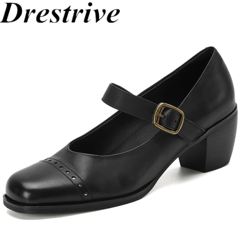 Leather Classic Strap - Sepatu Pumps Wanita Drestrive 2025 Classic