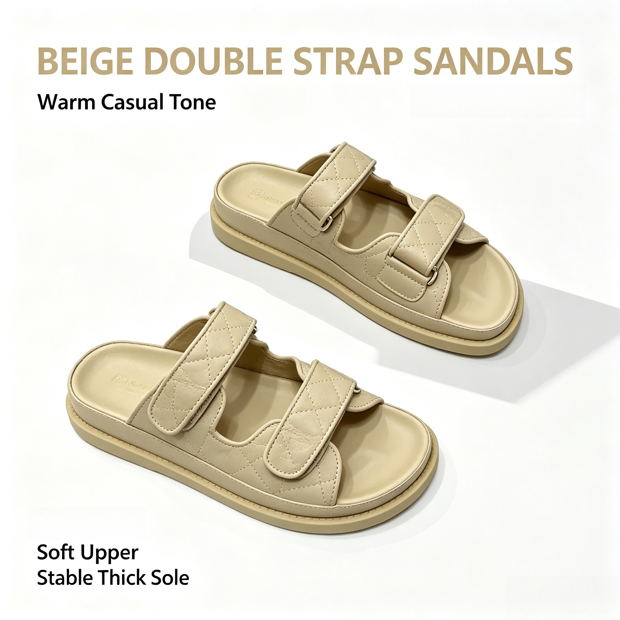 Sandal Pantai Berlapis Velcro  - Leather Classic Strap ulasan dan harga