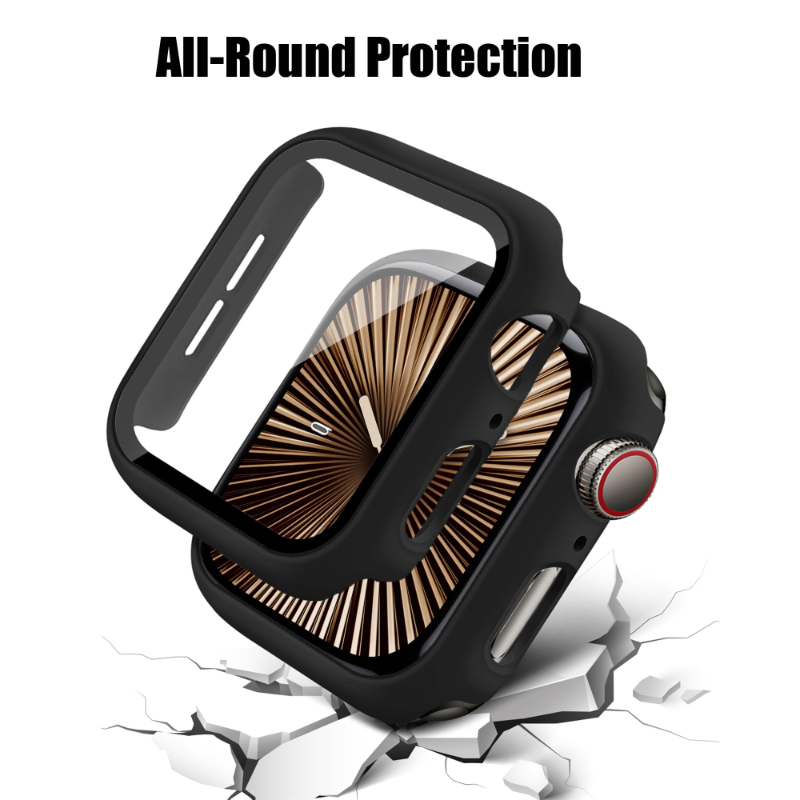 2 Buah Kaca Antigores + Casing - Apple Smartwatch Accessories ulasan dan harga